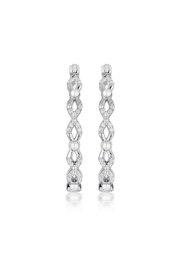 GEORGINI Red Carpet Ovation Earrings Pearl/