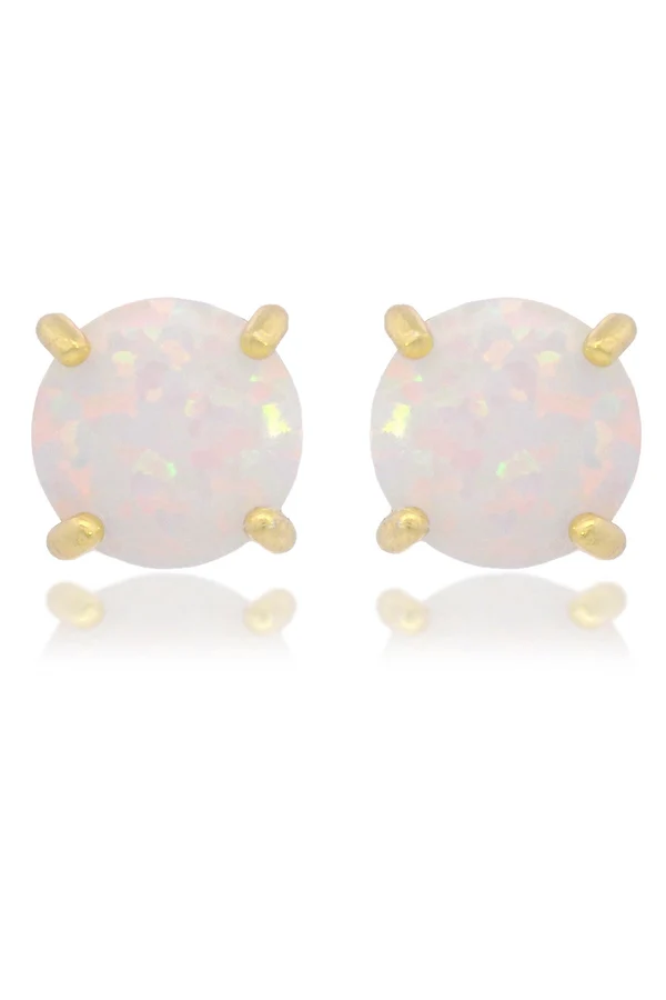 GEORGINI Opal Glow White Created Opal Stud Earrings