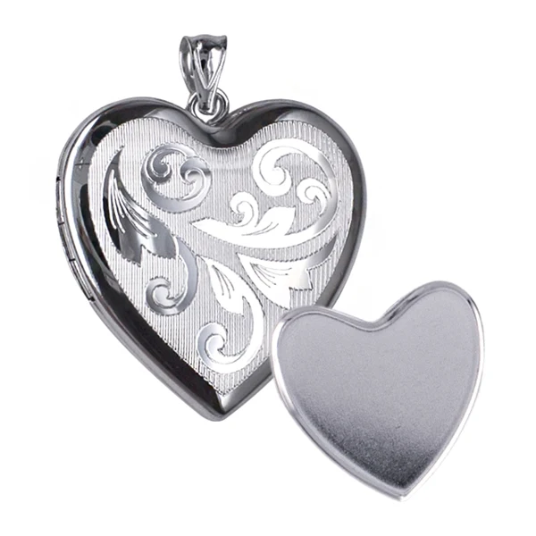 24mm Memorial Heart Locket with all over Swirls