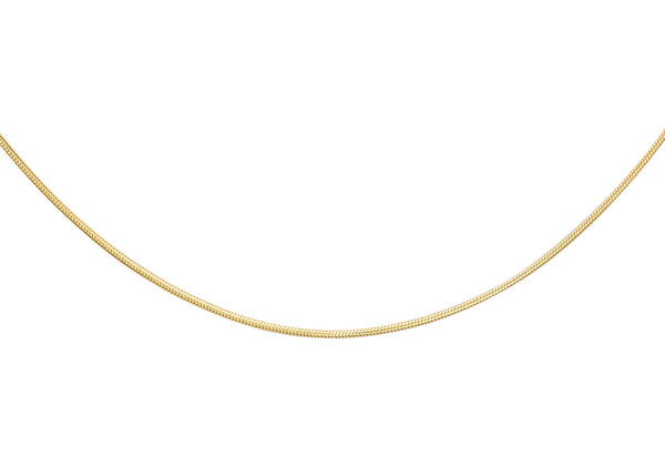 9K Yellow Gold Mini Round Snake Chain 40cm