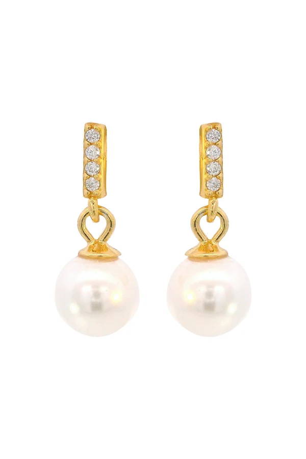 GEORGINI Adagio Effortless Glow Bar Dangle Pearl Earrings
