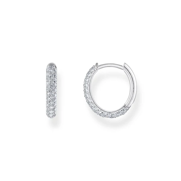 THOMAS SABO Hoop earrings with white zirconia pavé