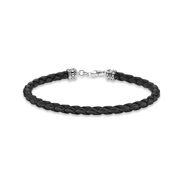 Thomas Sabo Leather Bracelet Black Mens