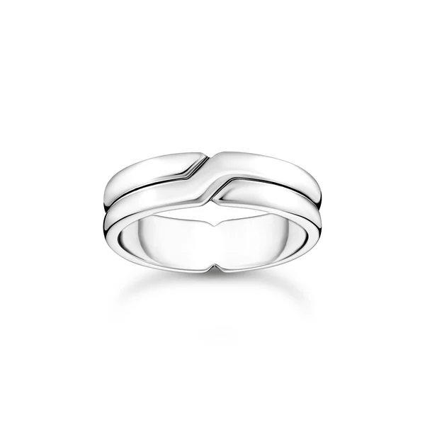 THOMAS SABO Crossed silver ring duo