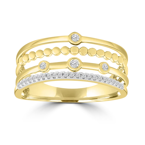 Diamond Ring with 0.10ct Diamonds in 9K Yellow Gold