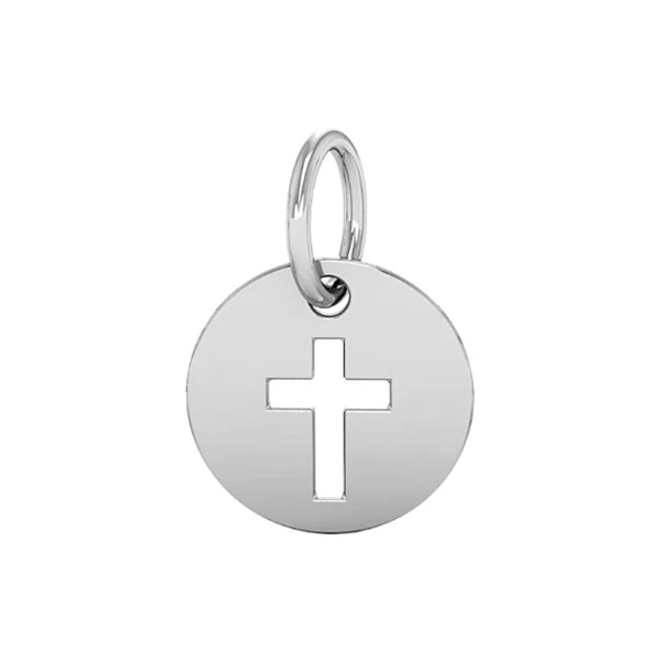 Interchangeable Round Cut Out Cross Drop Charm