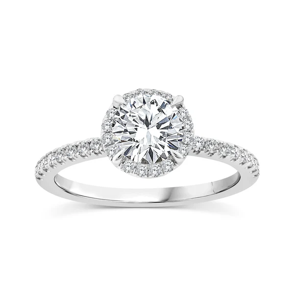 1.25ct Lab Grown Diamond Halo Ring in 9K White Gold
