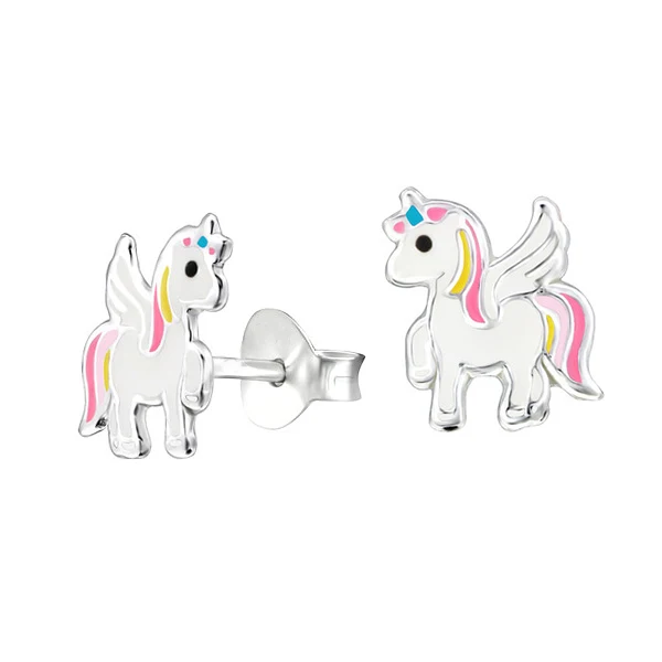 Yellow/Pink Enamel Unicorn Studs