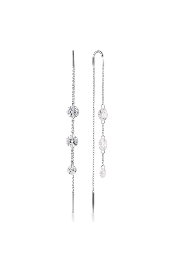 GEORGINI Mirage Ethereal White Cubic Zirconia Threader Earring