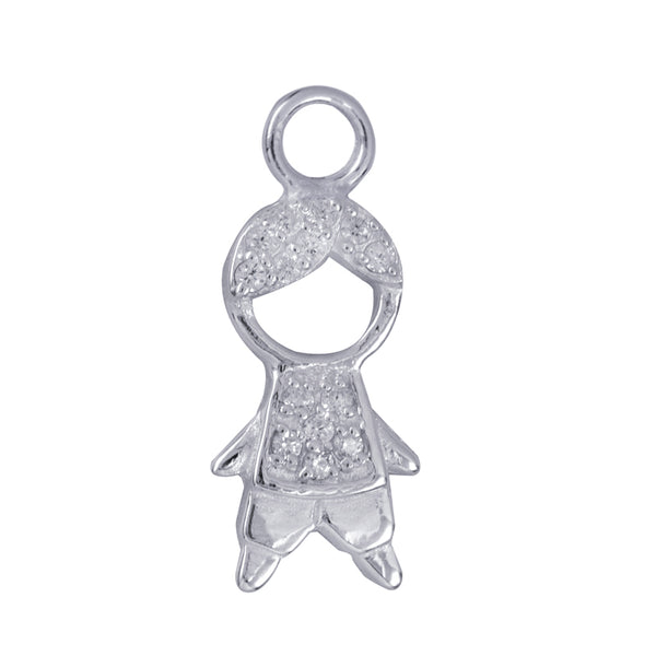 Interchangeable White Cz Boy Drop Charm