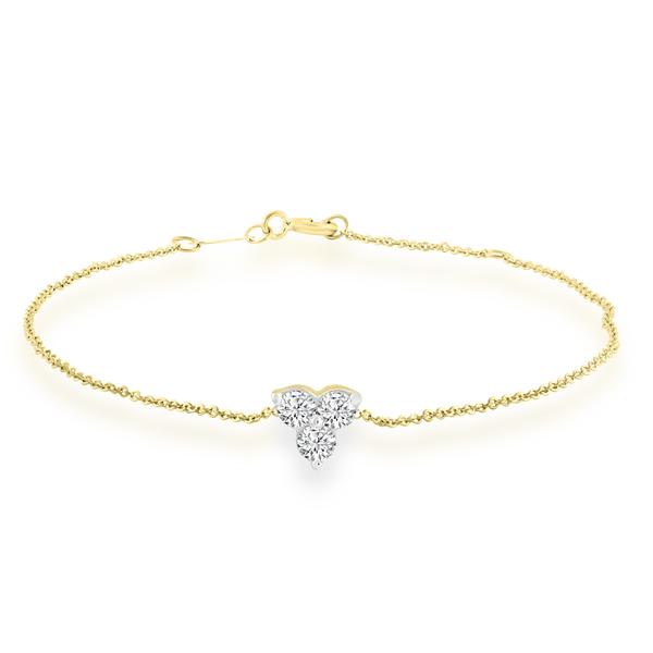 0.15ct Natural Diamond Bracelet in 9K Yellow Gold 17+2cm