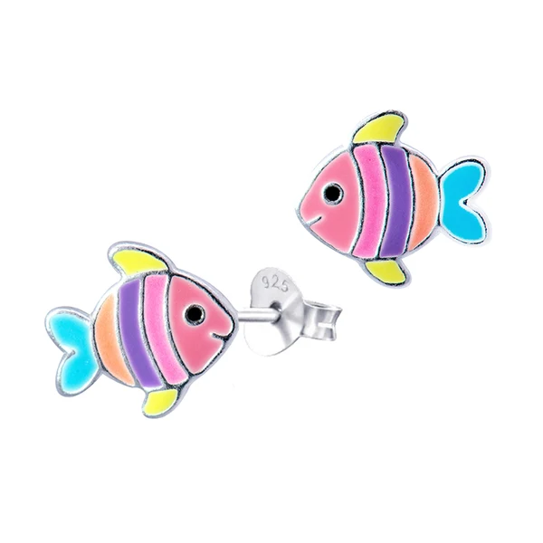 Enamel Rainbow Fish Studs