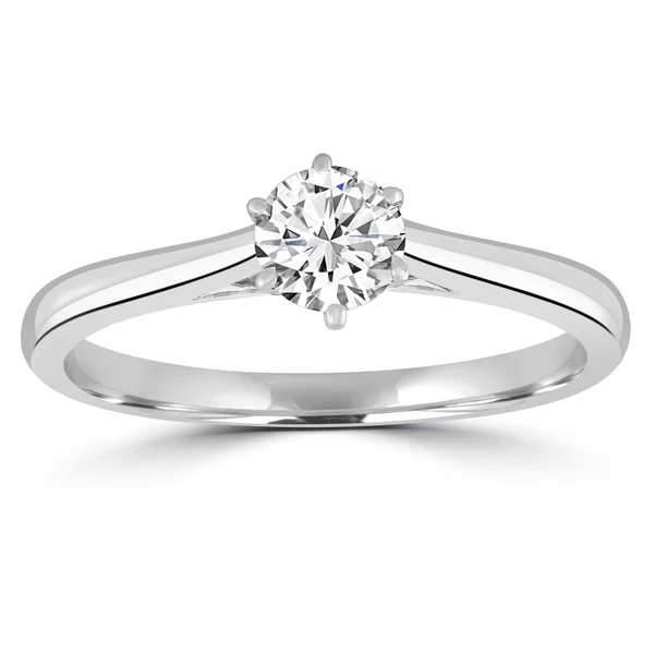 Solitaire Ring with 0.70ct Diamonds in 9K White Gold
