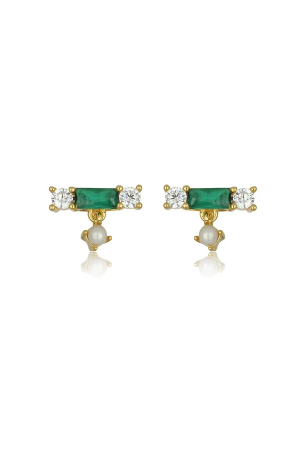 GEORGINI Gifts Emerald Isle Freshwater Pearl Earrings In Emerald