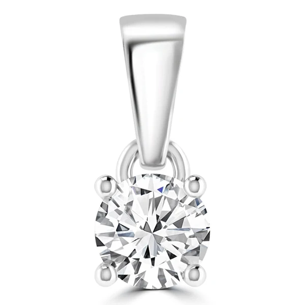 Diamond Solitaire Pendant with 0.25ct Diamonds in 18K White Gold - 18WCP25