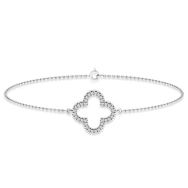 0.10ct HI I1 Natural Diamond Bracelet 18.5cm in 9K White Gold
