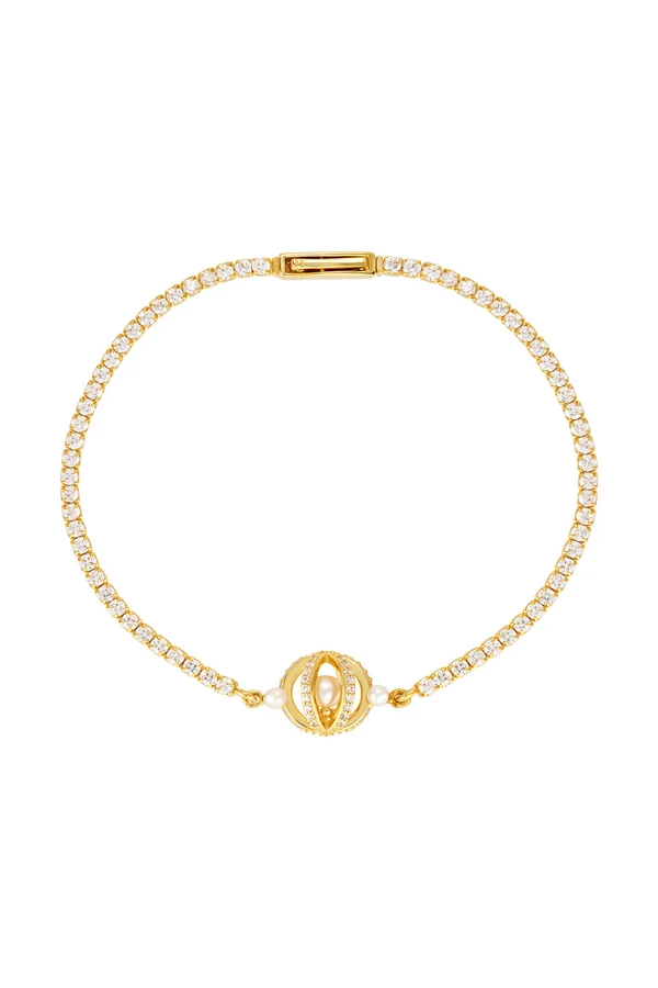 GEORGINI Majesty Freshwater Pearl And Cubic Zirconia Bracelet