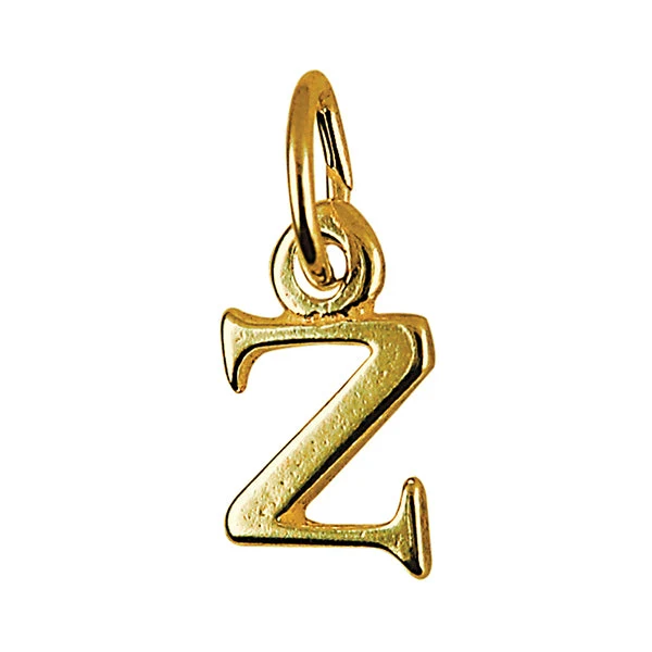 Block Initial Charm — Z, Sterling silver