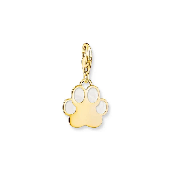 THOMAS SABO Gold Charm Pendant Dog Paw with Cold Enamel