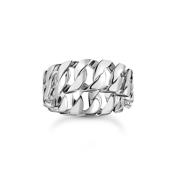 THOMAS SABO Wide ring with chain links silver