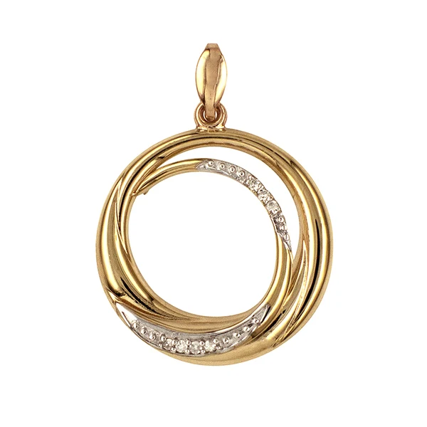 Diamond Set 20mm Double Circle Pendant