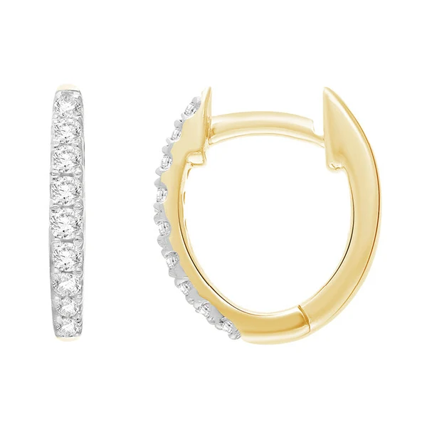 0.15ct Lab Grown Diamond Hoop Earrings in 9K Yellow Gold