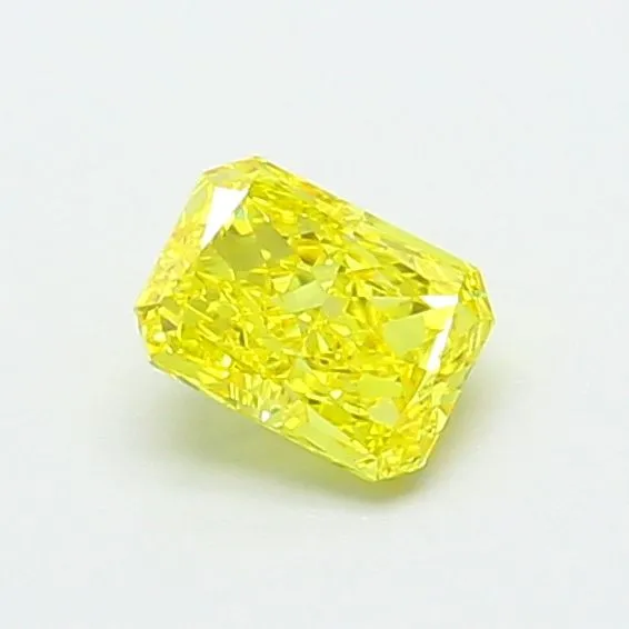 0.57ct RADIANT Fancy Vivid Yellow VS2 Coloured Lab diamond