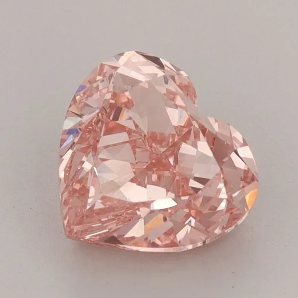 1.77ct HEART Fancy Vivid Pink VVS2 Coloured Lab diamond