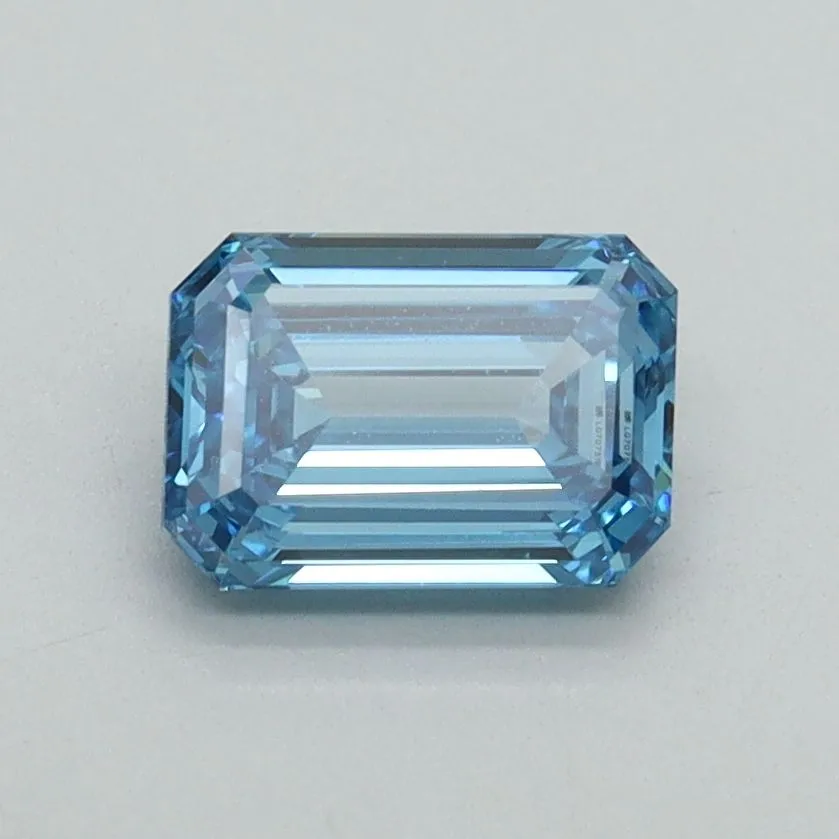 1.00ct EMERALD Fancy Vivid Blue VVS2 Coloured Lab diamond