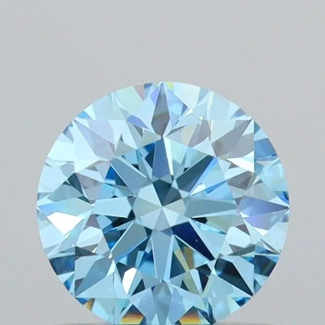 0.74ct ROUND Fancy Vivid Blue VS1 Coloured Lab diamond