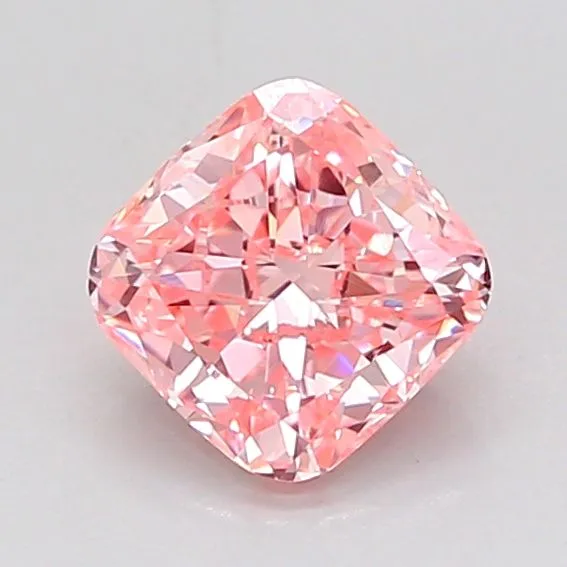 0.92ct CUSHION Fancy Vivid Pink VVS2 Coloured Lab diamond