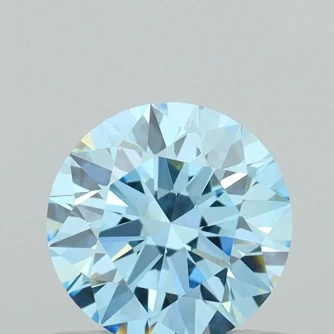 0.55ct ROUND Fancy Vivid Blue VVS2 Coloured Lab diamond