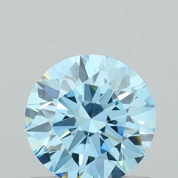 0.55ct ROUND Fancy Vivid Blue VVS2 Coloured Lab diamond