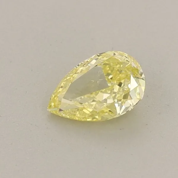0.34ct PEAR Fancy Intense Yellow VS2 Coloured Lab diamond