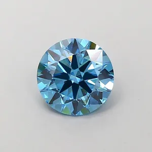 1.2ct ROUND Fancy Vivid Blue VS1 Coloured Lab diamond