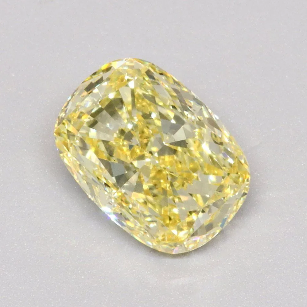 1.02ct CUSHION Fancy Intense Yellow VS2 Coloured Lab diamond