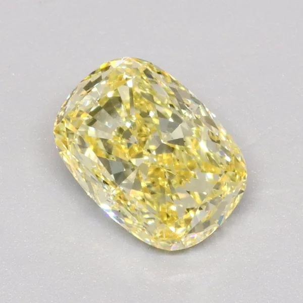 1.02ct CUSHION Fancy Intense Yellow VS2 Coloured Lab diamond
