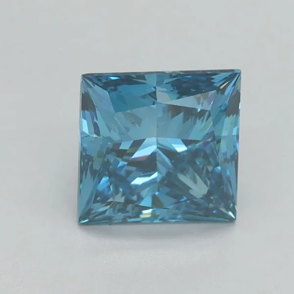 1.5ct PRINCESS Fancy Vivid Blue VS2 Coloured Lab diamond