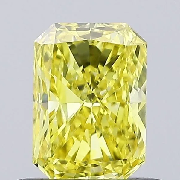 0.54ct RADIANT Fancy Vivid Yellow VVS2 Coloured Lab diamond