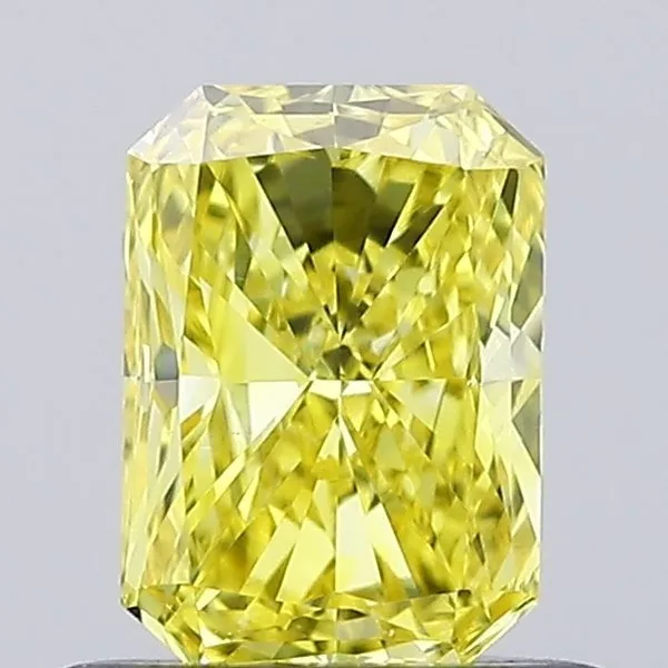 0.54ct RADIANT Fancy Vivid Yellow VVS2 Coloured Lab diamond