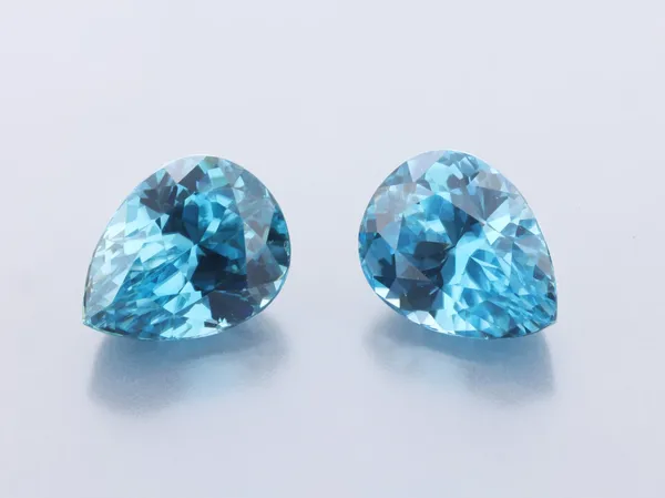 5.62ct Blue Zircon, Pear Shape cut gemstone