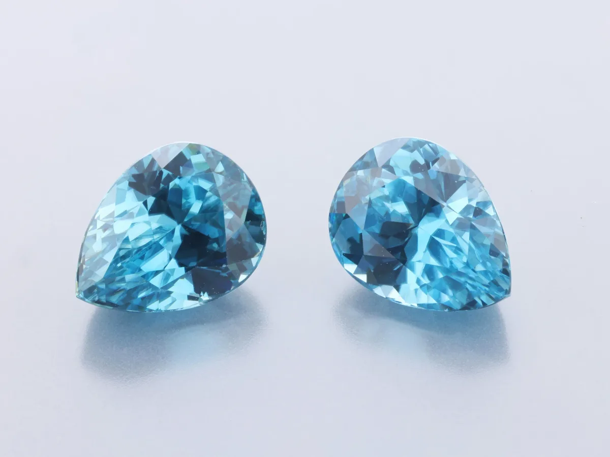 5.62ct Blue Zircon, Pear Shape gemstone