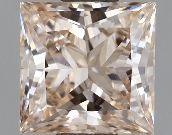 1.05ct PRINCESS Fancy Brownish Pink VS1 Coloured Lab diamond