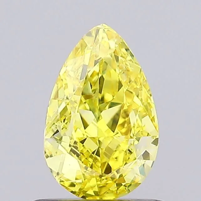 0.72ct PEAR Fancy Vivid Yellow VS1 Coloured Lab diamond