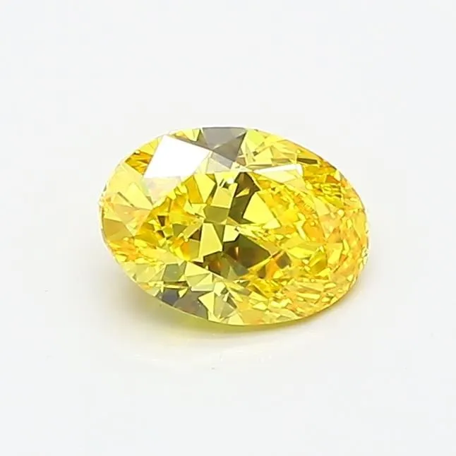 0.67ct OVAL Fancy Vivid Yellow VVS2 Coloured Lab diamond