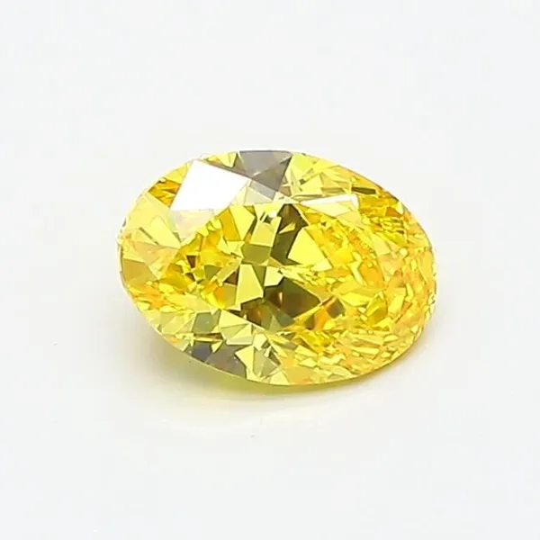 0.67ct OVAL Fancy Vivid Yellow VVS2 Coloured Lab diamond