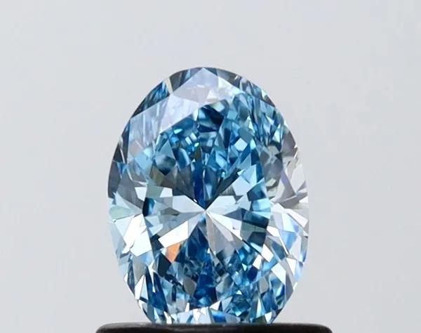 0.75ct OVAL Fancy Vivid Blue VS1 Coloured Lab diamond