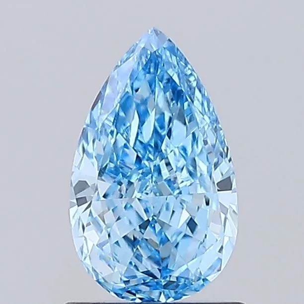 0.92ct PEAR Fancy Vivid Blue VVS2 Coloured Lab diamond