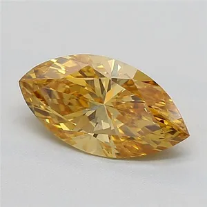 1.08ct MARQUISE Fancy Intense Brownish Yellow VVS2 Coloured Lab diamond