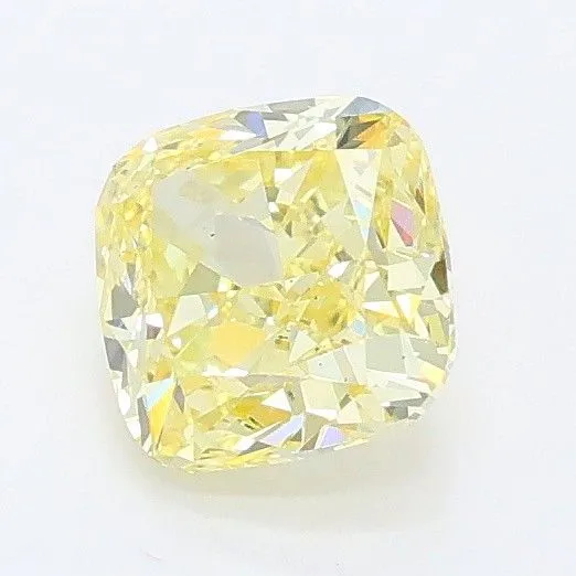 0.91ct CUSHION Fancy Yellow VS2 Coloured Lab diamond